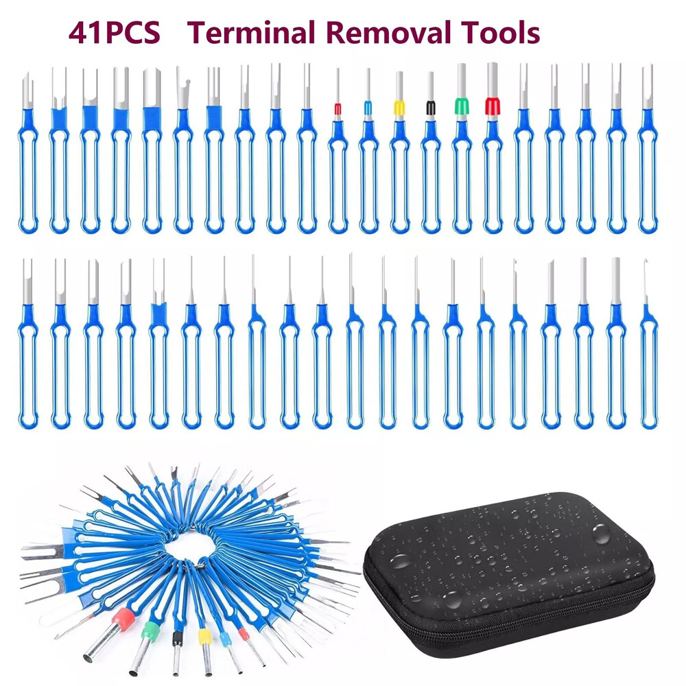 41Pcs Car Terminal Plug Removal Tool Wire Connectors Pin Extractor Kit with Bag