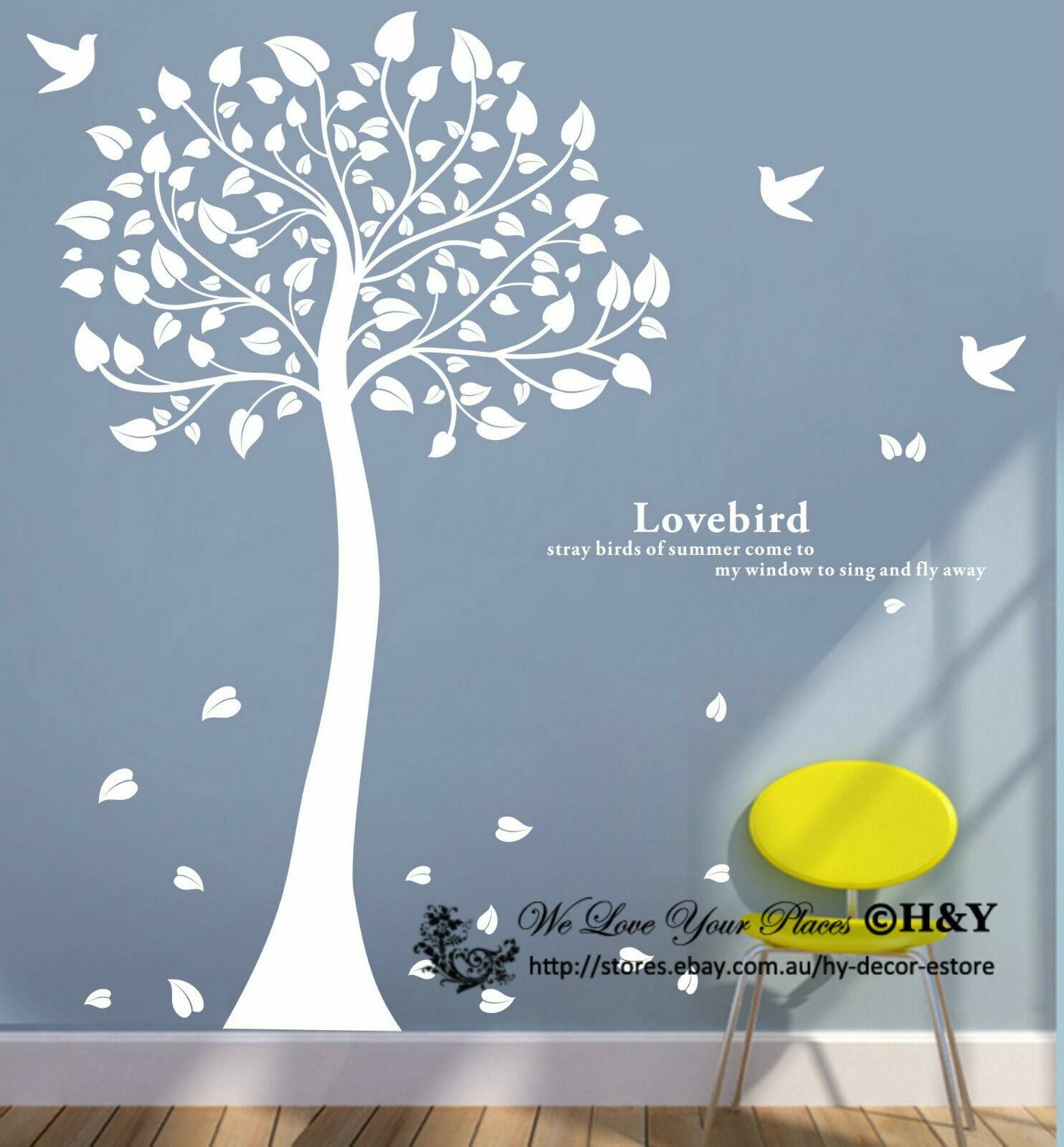 Birds Tree Removable Wall Art Stickers Baby Kids Nursery Vinyl Decals ...