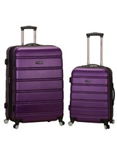 rockland melbourne 2pc abs spinner luggage set