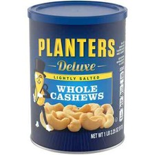 Planters Deluxe Lightly Salted Whole Cashews, 18.25 oz Canister