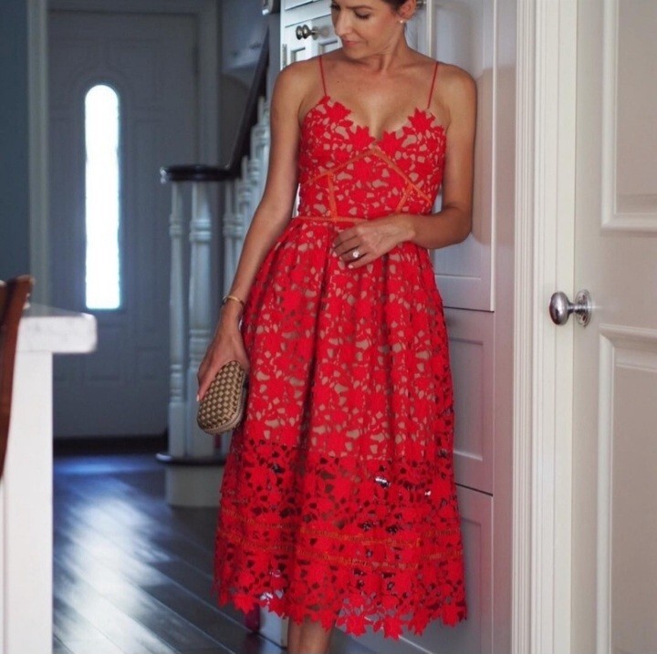 self-portrait レッドドレス UK8 US4 self-portrait Bow Midi Dress in Red | REVOLVE