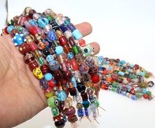 25 Strands Lamp work Beads Mixed Style Colors, Small Size Fancy Beads, DDP.