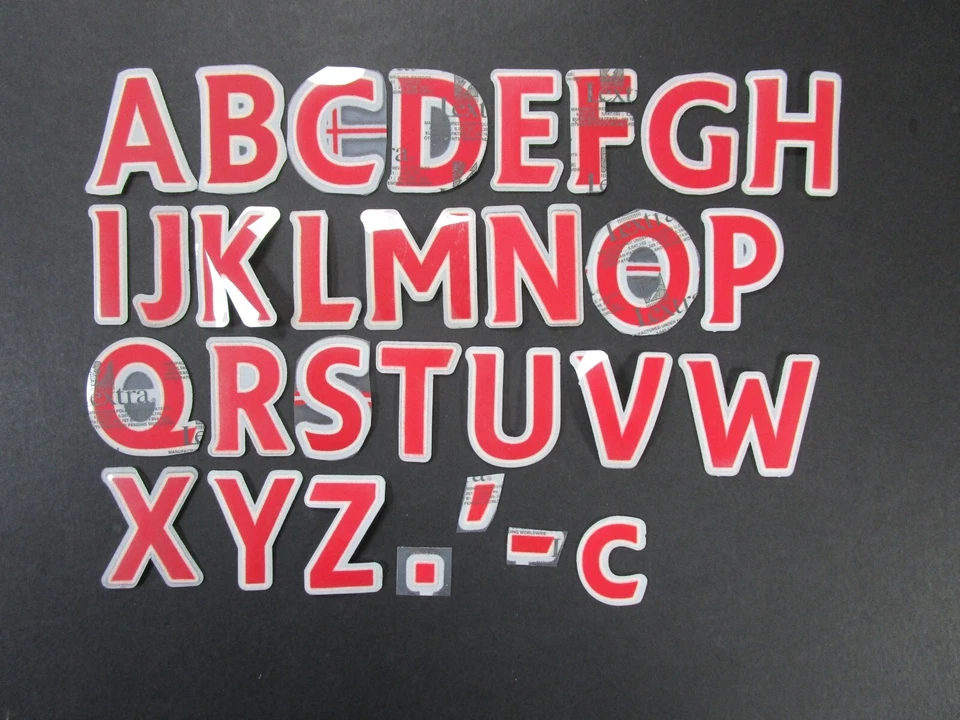 2007 - 2013 OFFICIAL SPORTING ID LEXTRA RED PLAYER SIZE SHIRT LETTERS 53MM