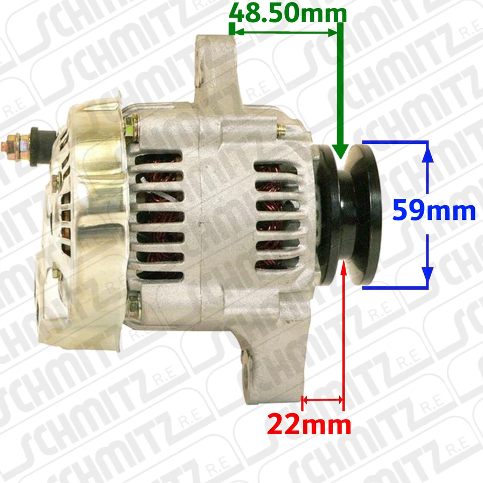 LIGHT WEIGHT 3.2KG 50AMP 2-PIN ALTERNATOR FOR KIT RACE CAR KUBOTA DENSO V-BELT - Image 2 of 4
