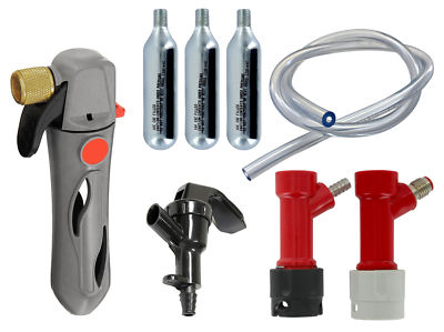 Pin Lock Portable Keg Dispensing System - W/CO2 Charger and 3 Cartridges, Pic...