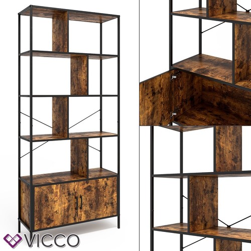 Bücherregal Fyrk Eiche rustikal 80 x 180 cm mit 4 Regalebenen Vicco - Bild 6 von 9
