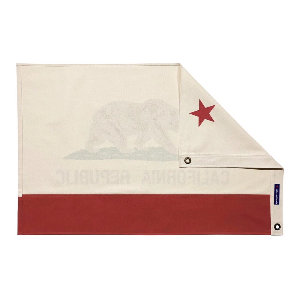 100% Cotton California Republic State Flag Canvas Bear Vintage Style Made in USA - Image 2 of 4