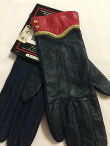Vintage Isotoner Leather Sensations Gloves Sz Large NWT Red Navy Blue Gold NOS | eBay