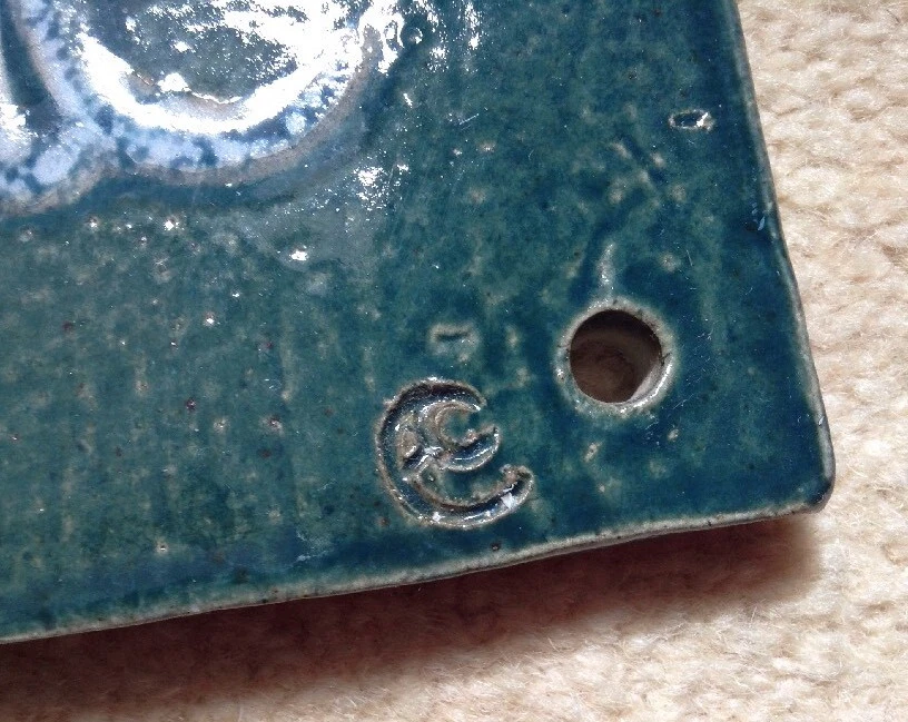 VINTAGE FRENCH CERAMIC HOUSE SHOP SIGN NAME L'ACANTHE ACANTHUS LEAF PLAQUE RUSTI - Image 2 of 4