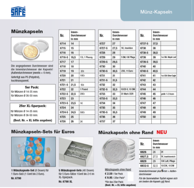 LINDNER Münzkapseln, Innen-Ø 32,5 Mm – 100 Stück Für 10/20 € Silbermünzen
