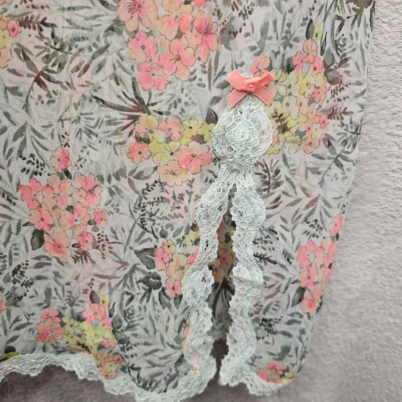 UNDERCOVER Victorias Secret mini abito slip trasparente donna grande pizzo floreale sexy romantico