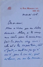 André BEAUNIER - signed autograph letter to Jules HURET