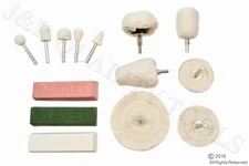 14 Piece ALUMINUM BUFFING POLISHING KIT Buffer Polisher Auto & Motorcycle Detail