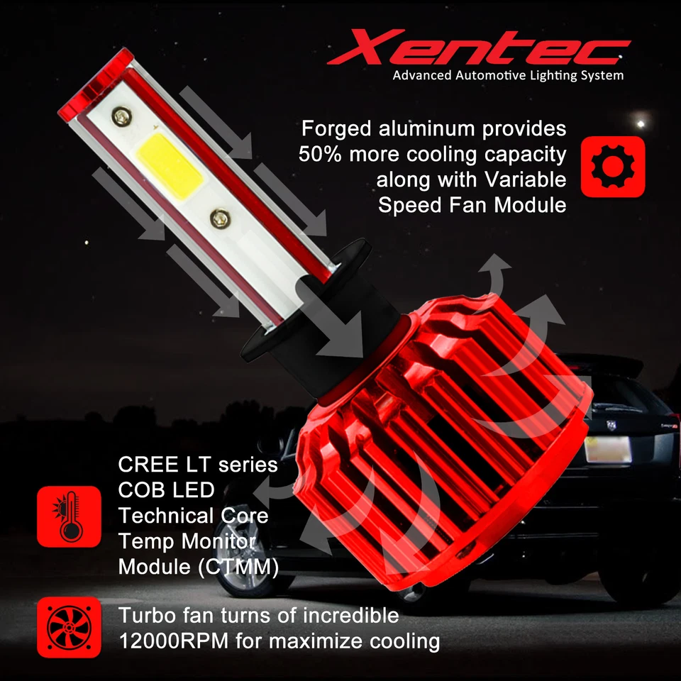 Xentec LED Kit for H1 H3 H4 H7 H10 H11 9006 Headlight Fog Lights 120W 12800lm  - Image 2 of 4