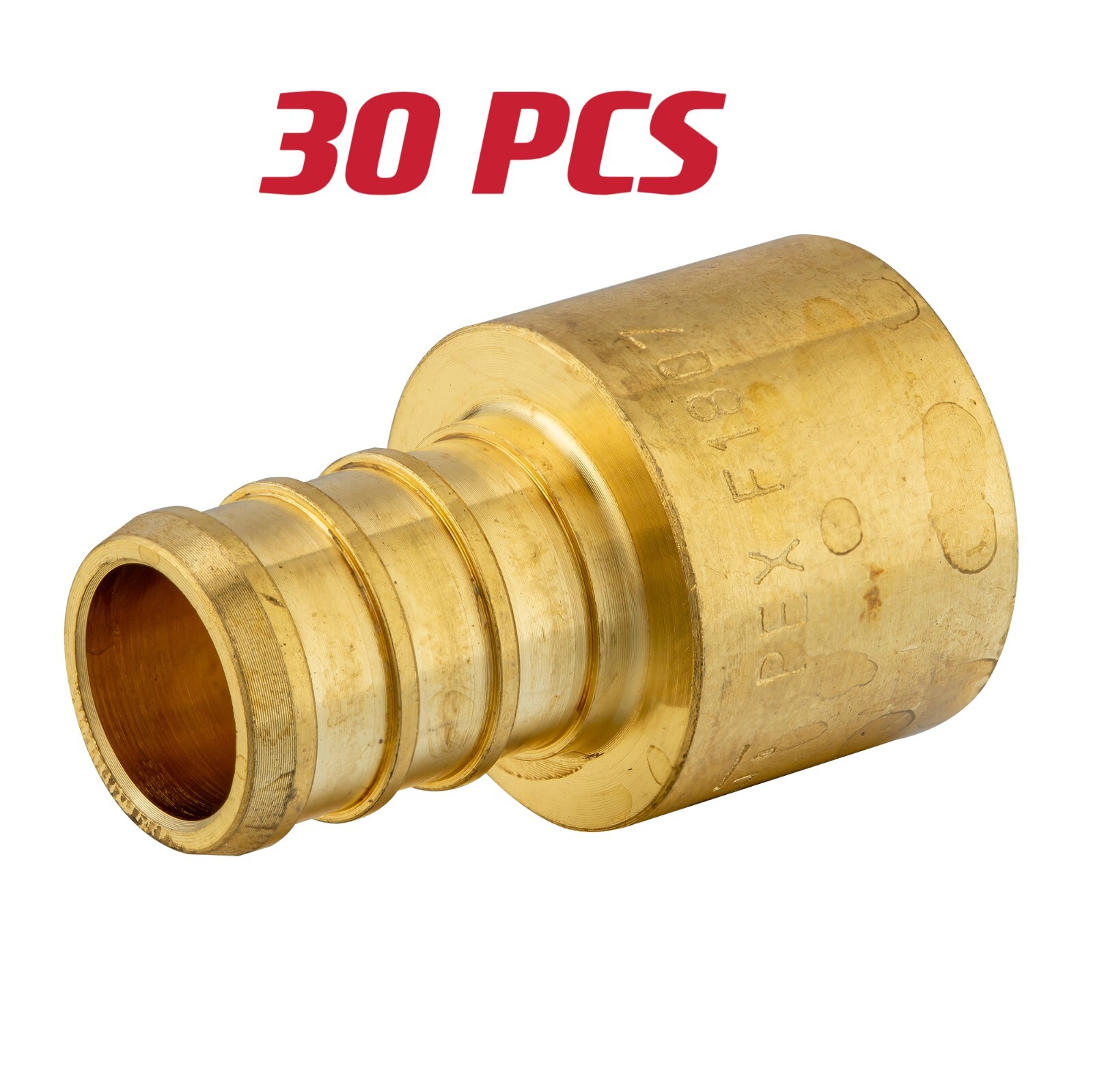 30 PCS EFIELD PEX 1/2" X 1/2" Female Sweat Adapter Brass Crimp Fittings,No Lead