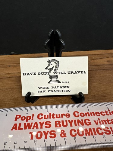 VINTAGE HAVE GUN WILL TRAVEL BUSINESS CARD WIRE PALADIN CBS TV SHOW PROMO ITEM