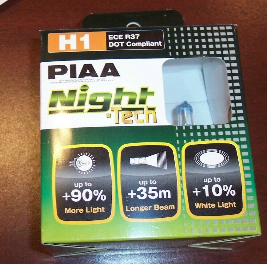 Juego de 2 bombillas antiniebla halógenas extra PIAA H1 Night Tech 3600K X 10701 Foto 3 de 4