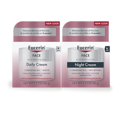 Q10 Skin Care Set, anti Wrinkle Daily Face Cream with Biotin (1.7 Oz) + anti Wri