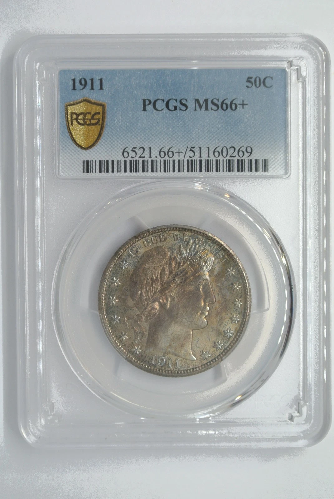 1911 Barber Half Dollar PCGS MS66+