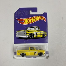 Hot Wheels '83 CHEVY SILVERADO 2019 Walmart exclusive - Yellow Truck Metal Base