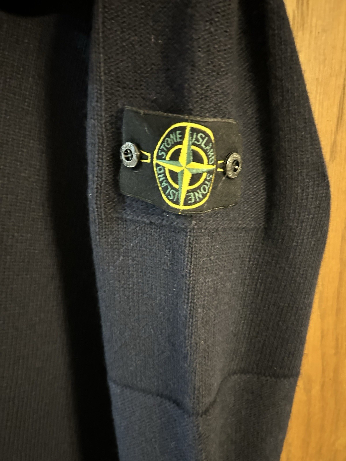 Stone Island Men's Quarter Zip Casual Pullover Jumper Navy Blue Lambs Wool Med image 8