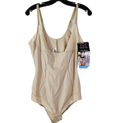 Maidenform New Open Bust Body Shapewear Beige 3XL Cool Comfort SE5004 Slimming