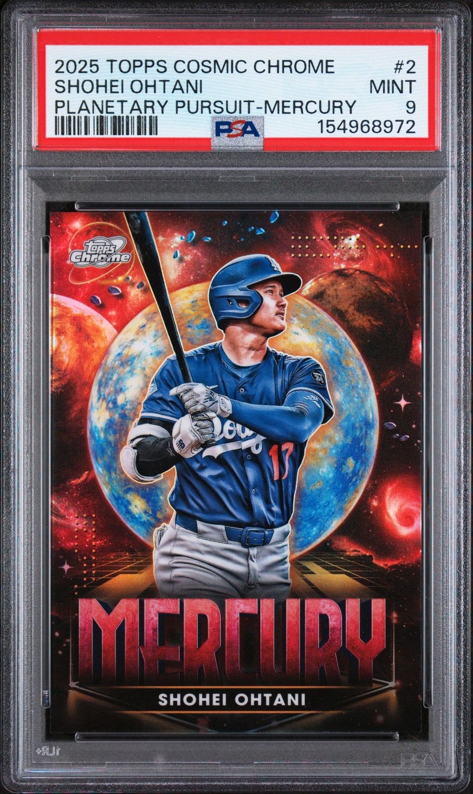 2025 TOPPS COSMIC CHROME PLANETARY PURSUIT MERCURY #2 SHOHEI OHTANI PSA 9