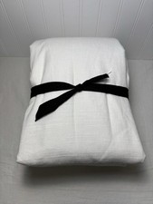 Pottery Barn Emery Linen Blackout Gommet Curtain 100 x 108 Ivory A Bronze.