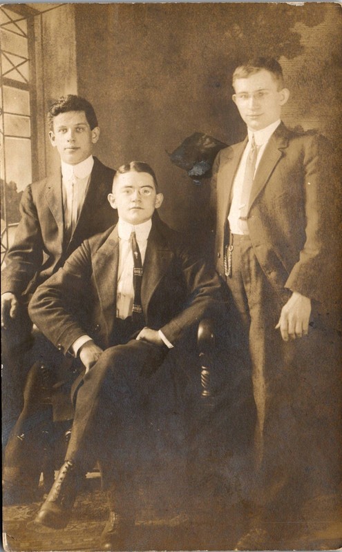 RPPC Postcard Three Well dressed Men ~ 1913 ~ Foreign Note  ` Kurrent
