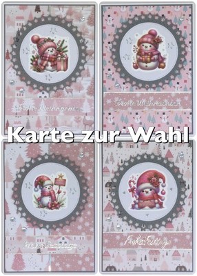 3D Weihnachtskarte, Frohe Weihnachten, Merry Christmas, Schneemänner, Grußkarte