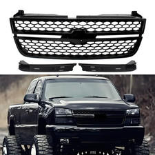 Front Grille Assembly Gloss Black For 2003-2007 Chevrolet Silverado 1500 2500