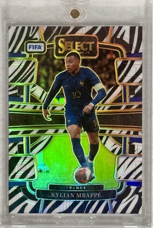 2023-24 Panini Select FIFA - Terrace Kylian Mbappe #80 Zebra Prizm /25