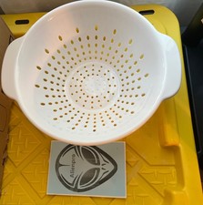 1- Kitchen Colanders Strainers White Plastic 10" Basket 5.5"