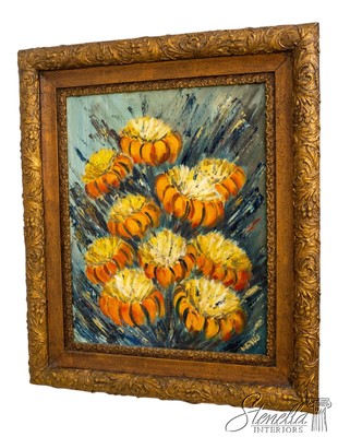 F69229: Abstract Still Life Orange Flowers Oil Painting On Canvas Painting 