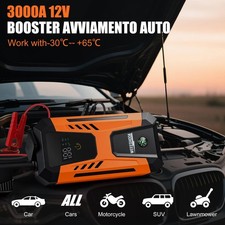Booster Avviamento Auto Avviatore Batteria Auto 3000A 26640mwh 12V (per Gas Or - Miniatura 2