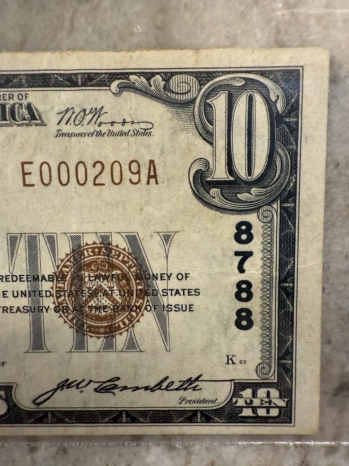 $10 1929 Thomasville North Carolina T1 NBN Choice VF 35PPQ - Image 4 of 4