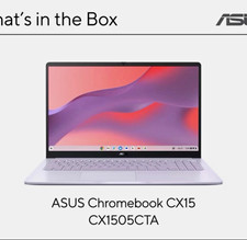 ASUS Chromebook CX15 CX1505CTA 15.6in Intel N50 4GB Chrome OS Pastel Purple