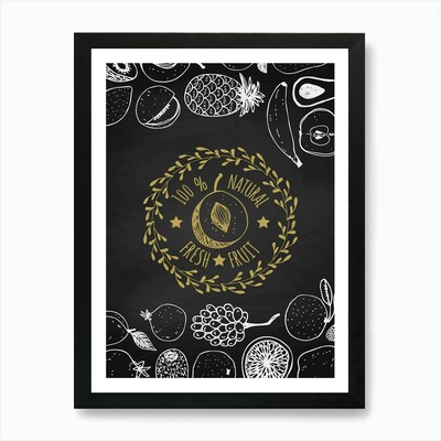 Fresh Fruit Vector Illustration- fo Framed Wall Art Poster Canvas Print Picture