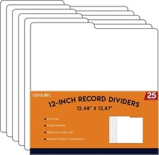 12-Inch Vinyl Record Dividers   25 Pack Album Protector for Records, Books  C