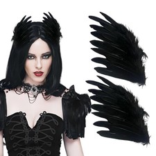 2Pcs Black Feather Hair Clip Hairgrip Hair Accessories Hairpin Headwear for W...