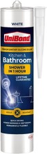 UniBond Shower in 1 Hour Quick Drying, White Silicone Sealant, 1 x 291 g