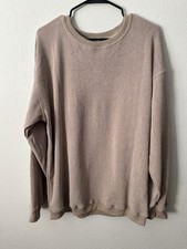 Women s Tan Oversize Large Thermal Sweatshirt