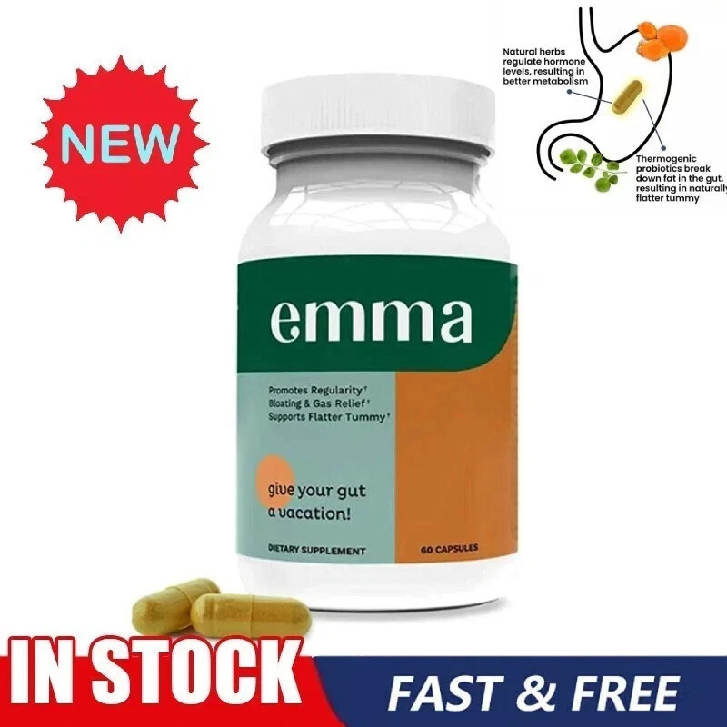 emma Dietary Supplement Digestion & Gut Health, Gluten Free, 60 Capsules