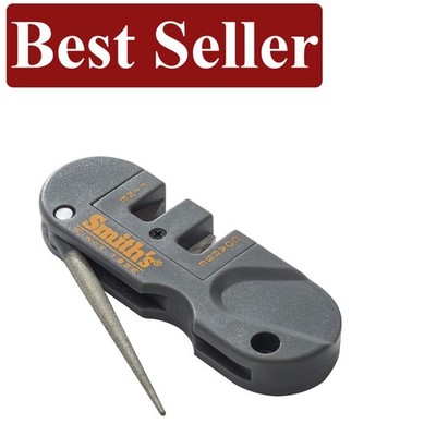 Handheld Pocket Knife Sharpener with Durable Diamond Coated Rod - Compact Design