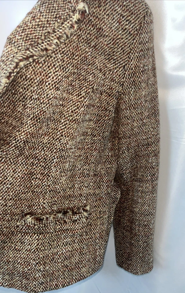 Blazer Kate Hill Lana Tweed Mujer Marrón Talla 18 W Clásico Muescas Oficina’s Foto 4 de 4