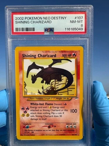 PSA 8 NM 2002 Shining Charizard Neo Destiny Pokemon Card Japanese Vintage Rare