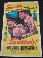 SUDDENLY 1954 * FRANK SINATRA * STERLING HAYDEN * FILM-NOIR 27x41 ONE SHEET!