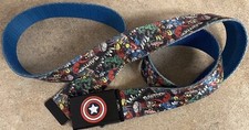 Marvel Comics Super Hero ALL over Belt W/Captain America Logo Buckle-Down Buckle