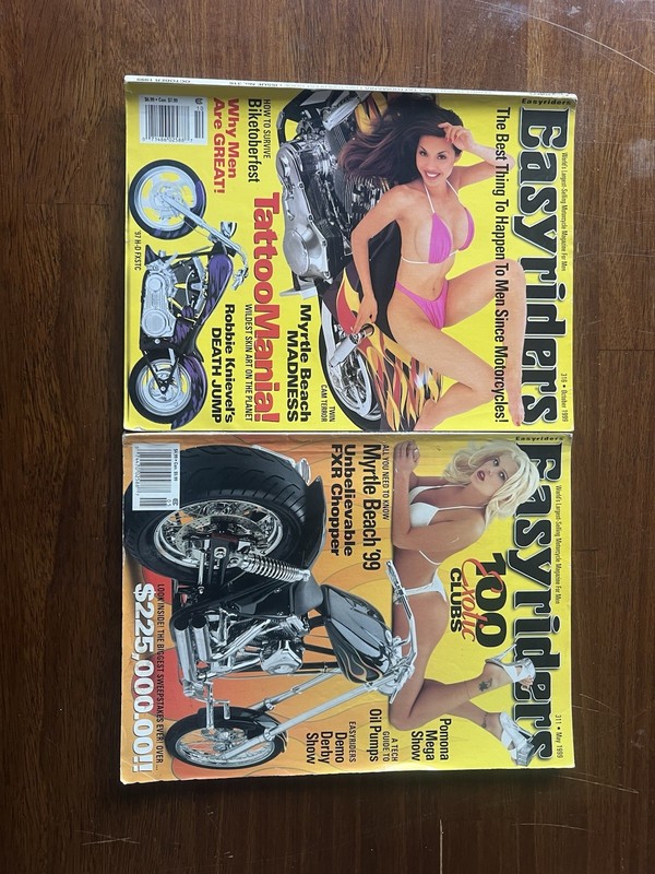 1999 Easyriders 2 Magazine Lot May And October with Centerfolds