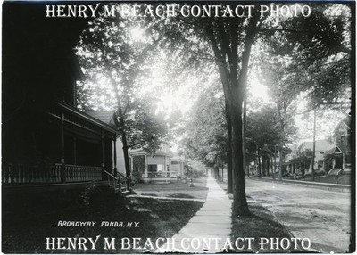 1900s Photo Fonda NY New York - Broadway Street - Henry Beach 5x7 Contact Print
